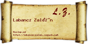Labancz Zalán névjegykártya